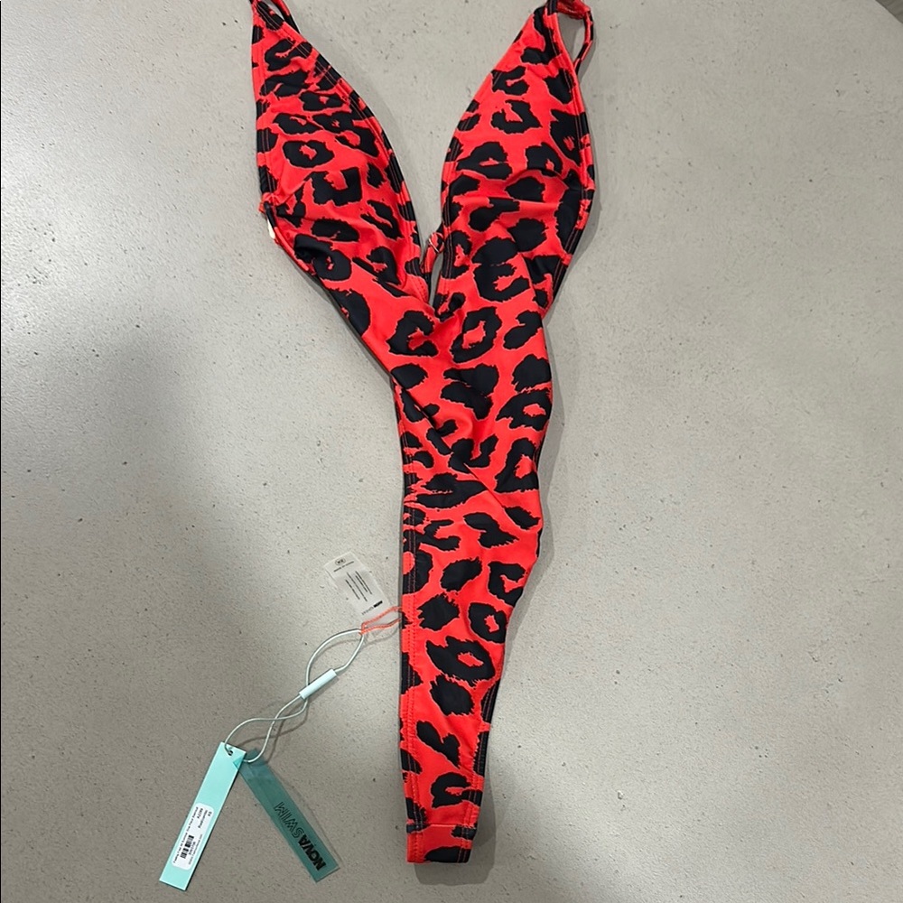 Monsoon Red and Black One Piece Swimwear